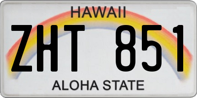 HI license plate ZHT851