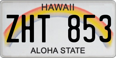HI license plate ZHT853