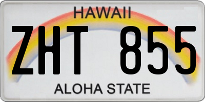 HI license plate ZHT855