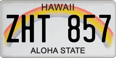 HI license plate ZHT857