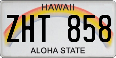 HI license plate ZHT858