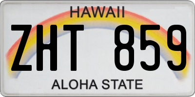 HI license plate ZHT859