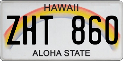 HI license plate ZHT860