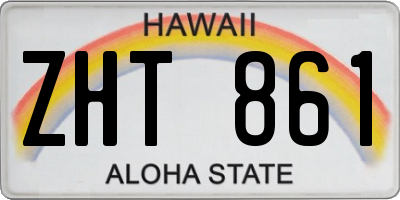 HI license plate ZHT861