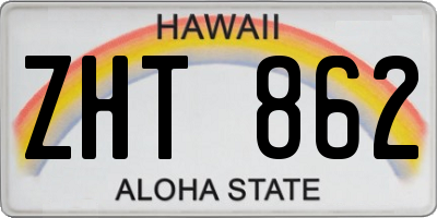 HI license plate ZHT862