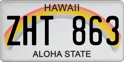 HI license plate ZHT863