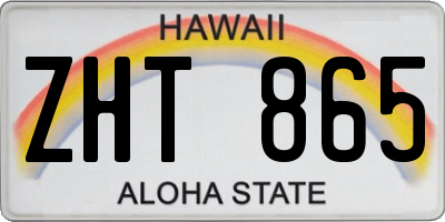 HI license plate ZHT865