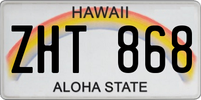 HI license plate ZHT868