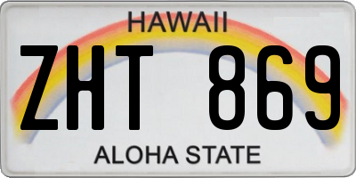 HI license plate ZHT869