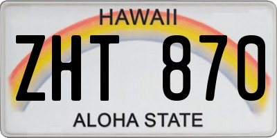 HI license plate ZHT870