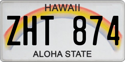 HI license plate ZHT874