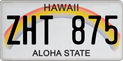 HI license plate ZHT875
