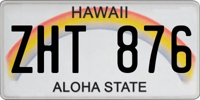 HI license plate ZHT876
