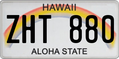 HI license plate ZHT880
