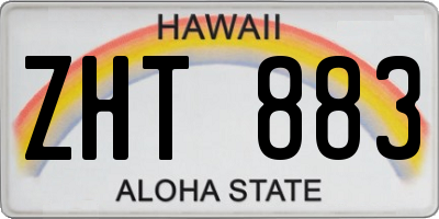 HI license plate ZHT883