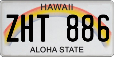 HI license plate ZHT886