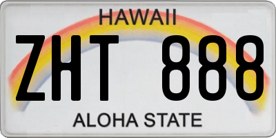 HI license plate ZHT888