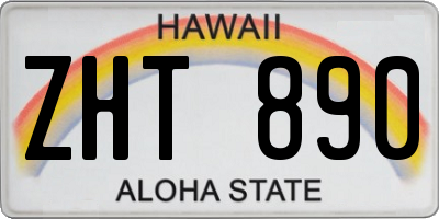 HI license plate ZHT890