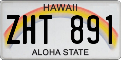 HI license plate ZHT891