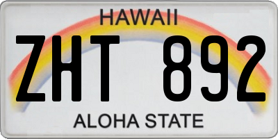 HI license plate ZHT892