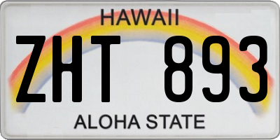 HI license plate ZHT893