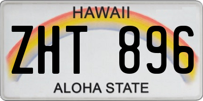 HI license plate ZHT896