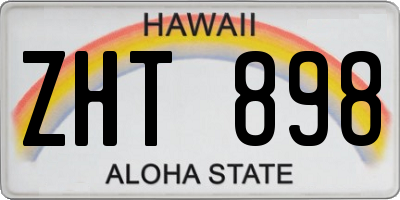 HI license plate ZHT898