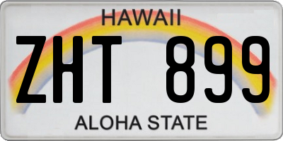 HI license plate ZHT899