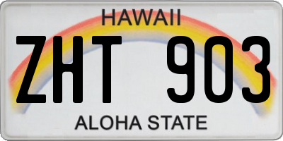 HI license plate ZHT903