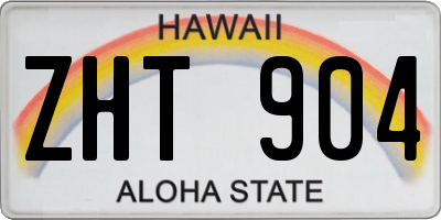 HI license plate ZHT904