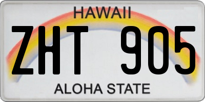 HI license plate ZHT905
