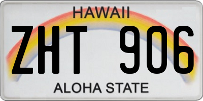 HI license plate ZHT906