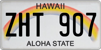 HI license plate ZHT907