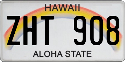 HI license plate ZHT908