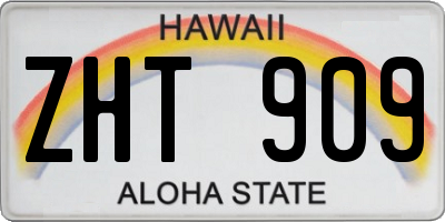 HI license plate ZHT909