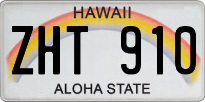 HI license plate ZHT910