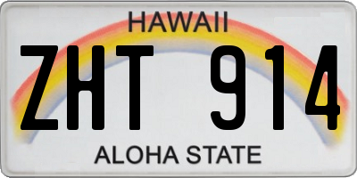 HI license plate ZHT914