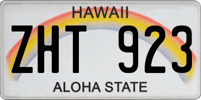 HI license plate ZHT923