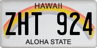 HI license plate ZHT924