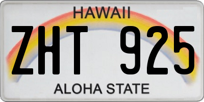 HI license plate ZHT925
