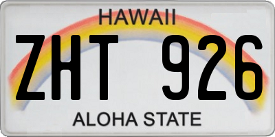 HI license plate ZHT926