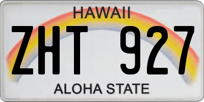 HI license plate ZHT927