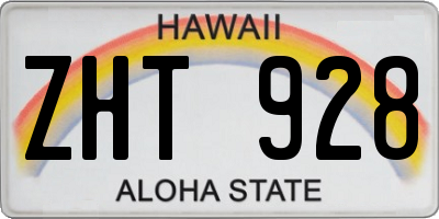 HI license plate ZHT928