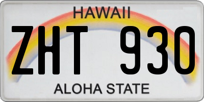 HI license plate ZHT930