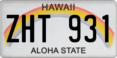 HI license plate ZHT931