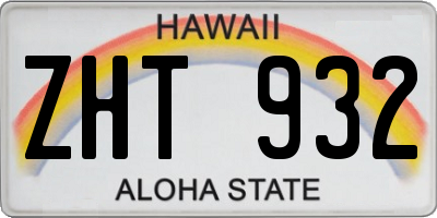 HI license plate ZHT932