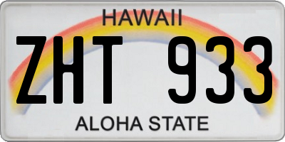 HI license plate ZHT933