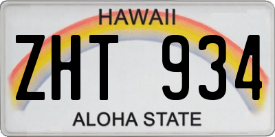 HI license plate ZHT934