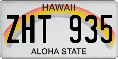 HI license plate ZHT935