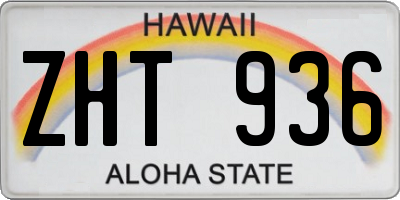 HI license plate ZHT936
